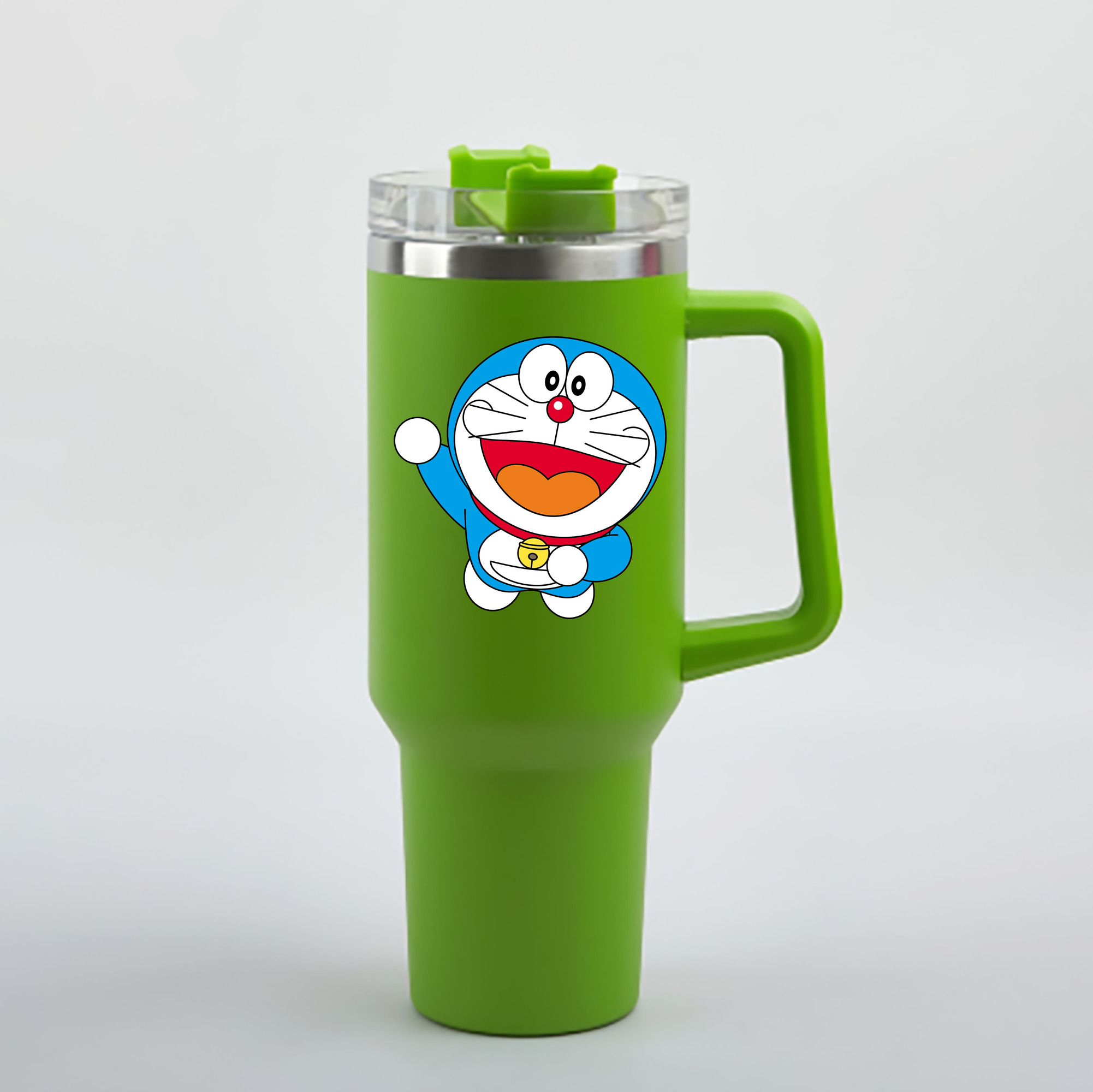 （画像用） ドラえもん Doraemon 1200mL車用タンブラー - クリスタルステッカー（プラスチックストロー付き）